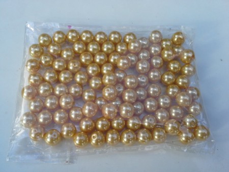 * artnr. rup1g Guld glaspärlor. 8mm. 1mm hål.100st i lager