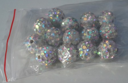 artnr. rup13dbab AB lyster Clear Disco boll crystal rhinestones. 10mm.10kr/st