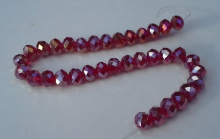 * artnr. rop7tab AB lyster Röda crystal rondeller. 6x8mm. 