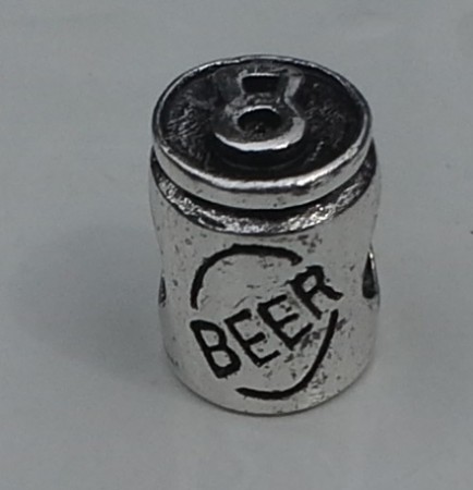 ¤artnr. öpöl2. Silverfärgad ölburk. 13x10mm. Hål 4,5mm. 