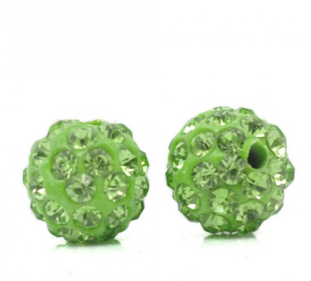 # Ljusgröna strassbollar 10mm